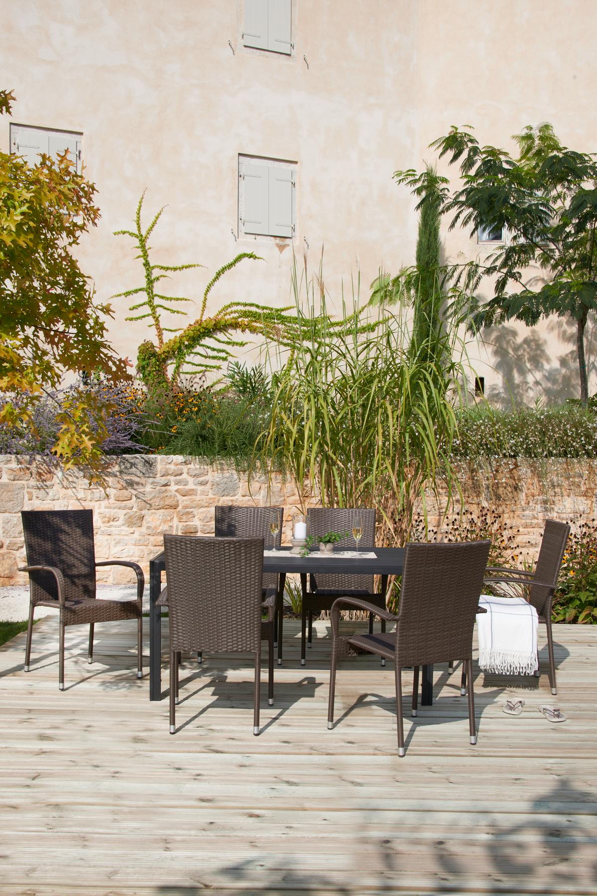 Gartentisch Milano Aluminiumguss L 150cm - Dunkelgrau/Schwarz, MODERN, Kunststoff/Metall (150/74/90cm) - Beldano