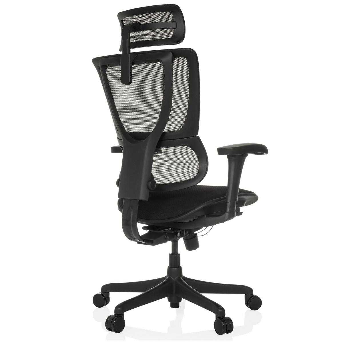 Drehstuhl Ergohuman Slim Eco Schwarz B: 69 cm - Schwarz, MODERN, Kunststoff/Textil (69/112 - 134/63cm) - MID.YOU