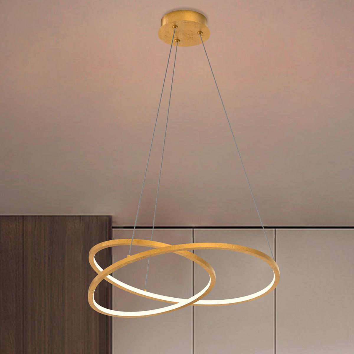 LED-Pendelleuchte Liberty Goldfarben L: 48cm 30w - Goldfarben, Design, Metall (48/48/150cm)