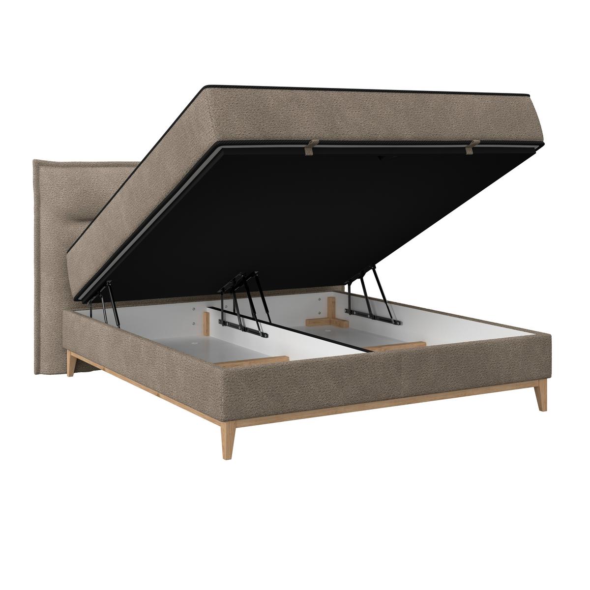 Boxbett Smile inkl. Matratze 180x200 - Taupe, KONVENTIONELL, Holz/Holzwerkstoff (180/200cm) - James Wood