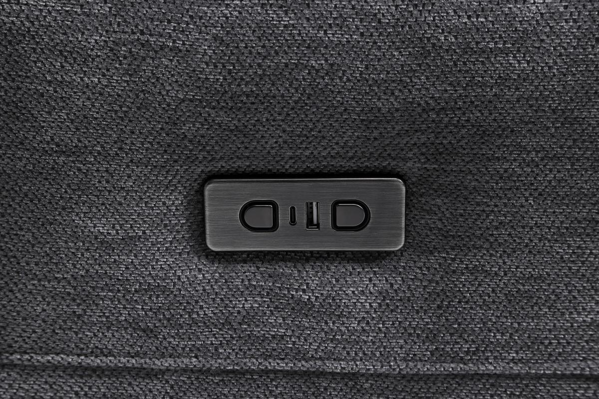 Rohová sedačka PISA, levá, elektrická relax.funkce - barvy pinie/antracitová, Moderní, kov/dřevo (173/248cm) - Mömax