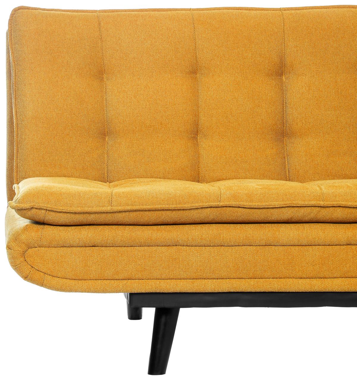 Rozkládací pohovka SUN, žlutá, sklopná, max. 360 kg - černá/žlutá, Moderní, dřevo/textil (190/83/93cm) - Mömax