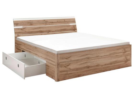Bett inkl. Laden + Led 180x200 Mars, Weiß/Wildeiche - Eichefarben/Weiß, MODERN, Holzwerkstoff (180/200cm) - MID.YOU Bett inkl. Laden + Led 180x200 Mars, Weiß/Wildeiche - Eichefarben/Weiß, MODERN, Holzwerkstoff (180/200cm) - MID.YOU