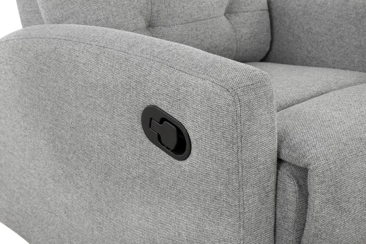 Sitzgarnitur 3-tlg. Nuvia Mit Relaxfunktion Grau - Schwarz/Grau, Design, Textil - Livetastic