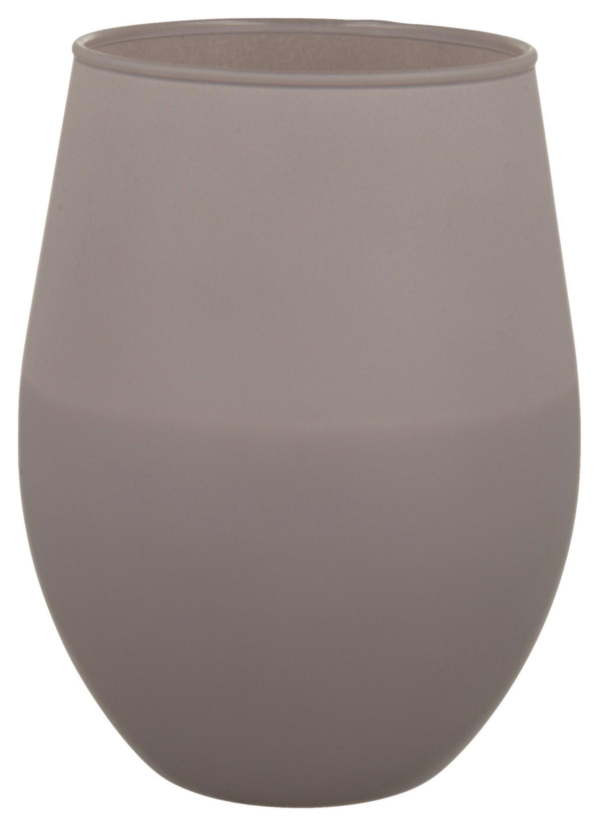 Svíčka ve skle Candela - šedá/ostružinová, sklo (7,6/12,5cm) - Modern Living