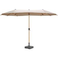 Doppelsonnenschirm Miami BxHxT: 208x400x236 cm Taupe - Graubraun/Braun, MODERN, Textil/Metall (208/400/236cm) - Beldano