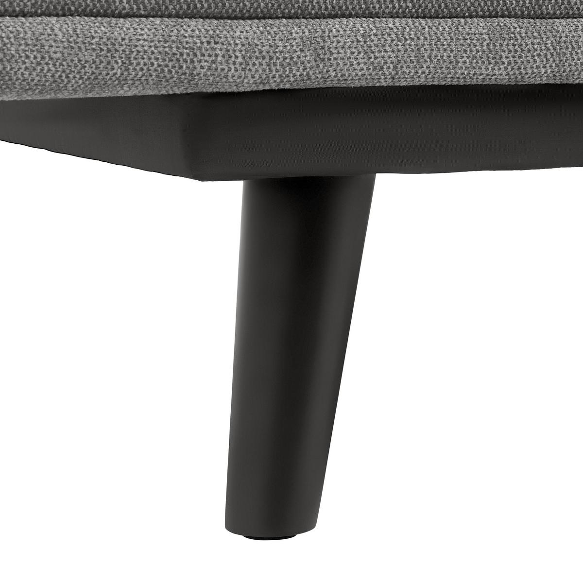 Rozkládací pohovka SUN, šedá, sklopná, max. 360 kg - šedá/černá, Moderní, dřevo/textil (190/83/93cm) - Mömax