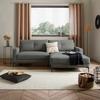 Ecksofa Mit Schlaffunktion & Bettkasten Bergamo Dunkelgrau - Dunkelgrau/Schwarz, MODERN, Textil (238/162cm) - Ondega