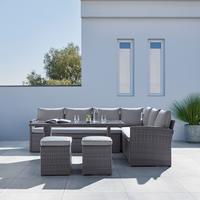 TERASOVÁ SEDACÍ SOUPRAVA Marrakesch 2, 240/181cm - šedá/černá, Moderní, kov/textil (240/70/181cm) - Modern Living