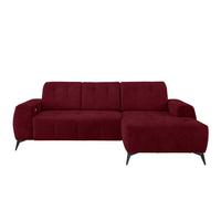 Ecksofa mit USB-Anschluss Sano, Bordeaux, S: 258x180 cm - Bordeaux/Schwarz, MODERN, Textil (258/180cm) - Livetastic