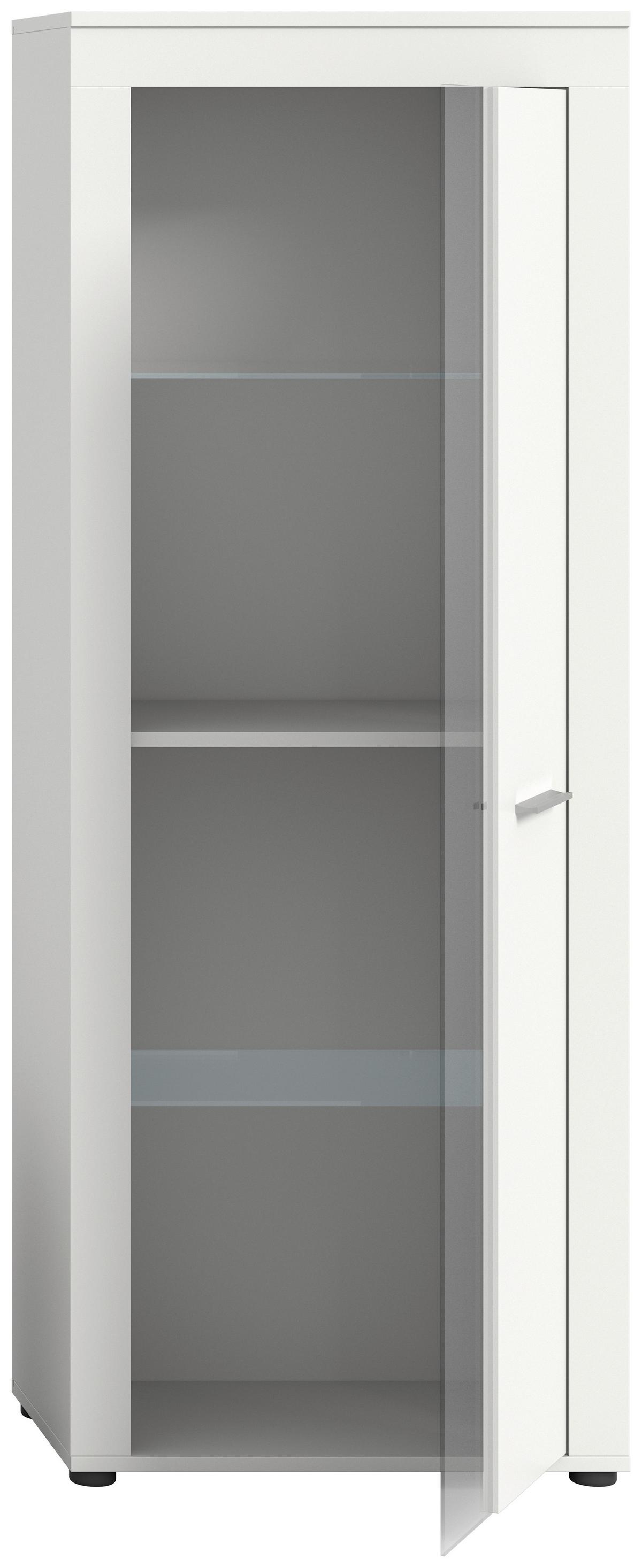 Vitrine Jam Weiß B: 60 Cm - Schwarz/Weiß, Design, Glas/Holzwerkstoff (60/159/35cm) - MID.YOU