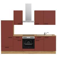 Küchenleerblock Easytouch Low-Line, L6 Links - Eichefarben/Rot, MODERN, Holzwerkstoff (270cm) - Nobilia