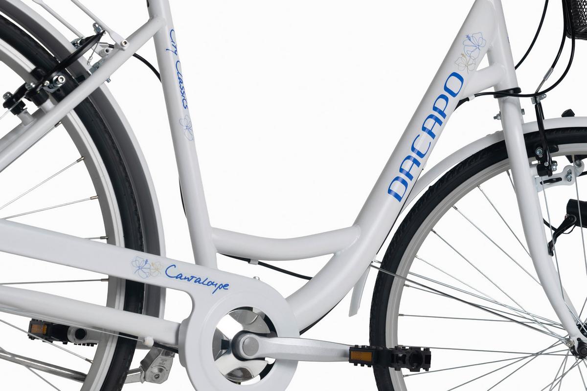 Citybike 28'' mit Korb DaCapo Cantaloupe weiß/blau - Weiß, LIFESTYLE, Metall (25/140/60cm)