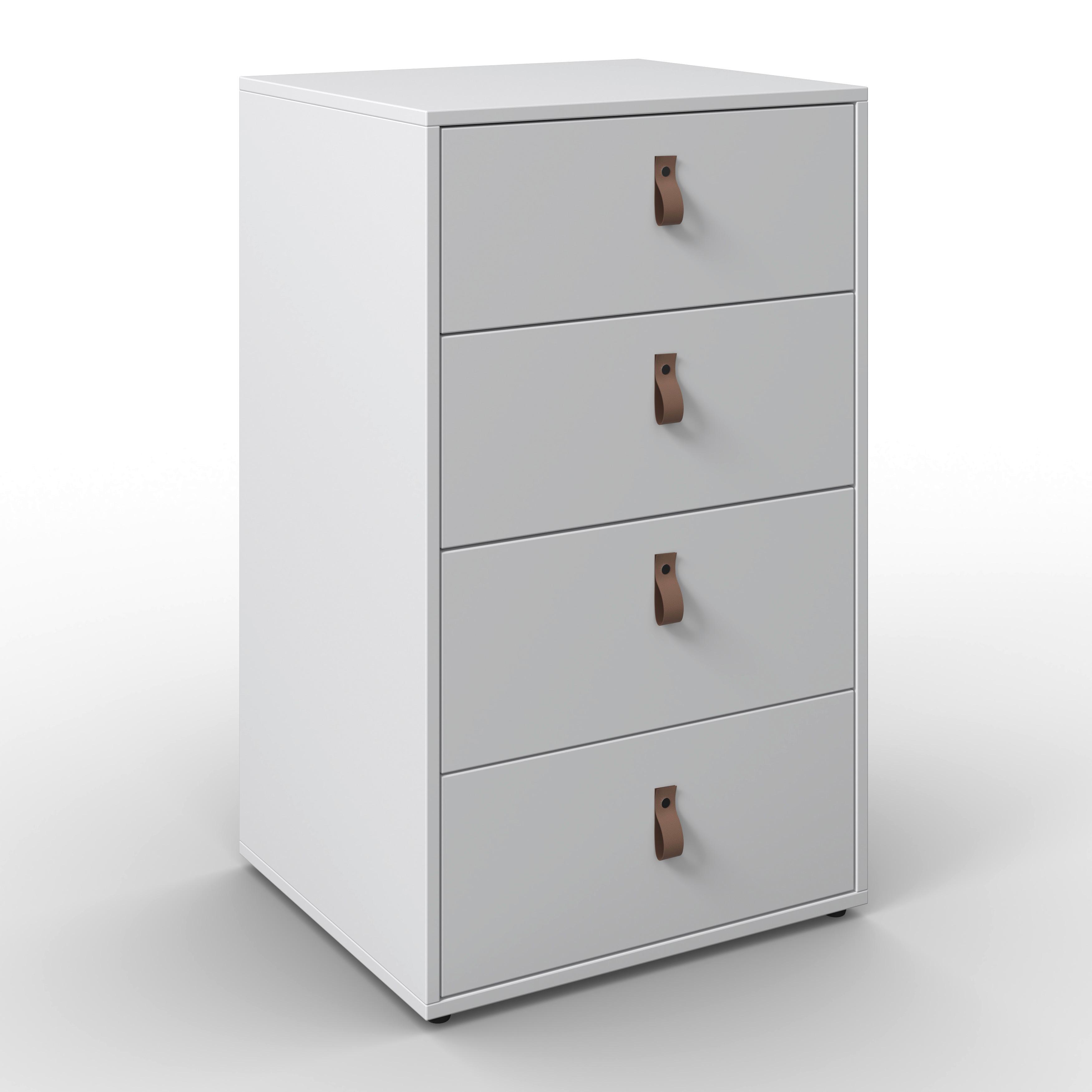 Komoda Mick - bílá/černá, Moderní, kompozitní dřevo/plast (46/77/40cm) - Modern Living