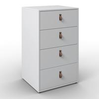 Komoda Mick - bílá/černá, Moderní, kompozitní dřevo/plast (46/77/40cm) - Modern Living