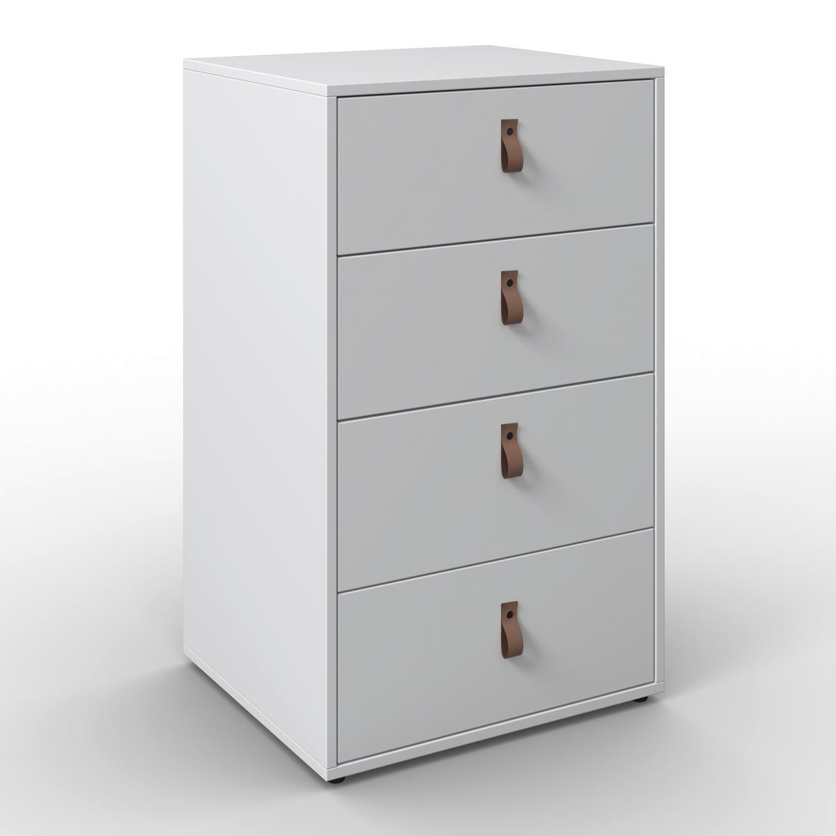 Komoda Mick - bílá/černá, Moderní, kompozitní dřevo/plast (46/77/40cm) - Modern Living