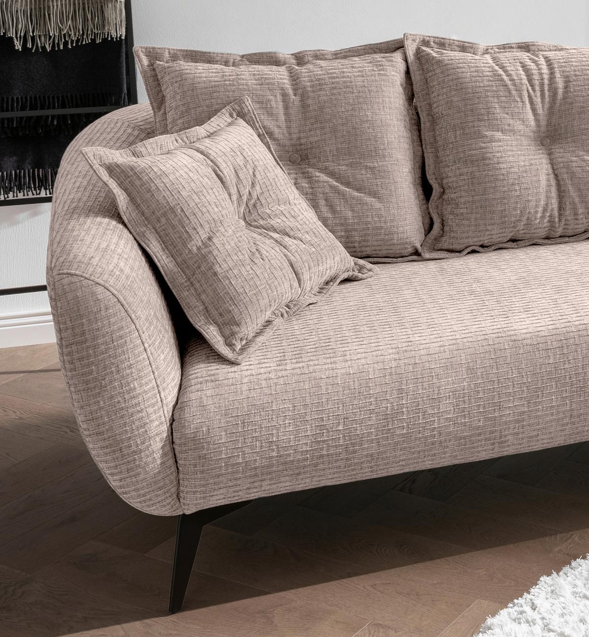 Ecksofa Baggio Beige S: 277x162 Cm - Beige/Schwarz, MODERN, Textil (277/162cm) - Livetastic