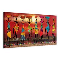 OBRAZ NA PLÁTNE AFRICAN WOMEN DANCING - viacfarebná, Basics, drevo/textil (120/40/1,2cm) - artgeist