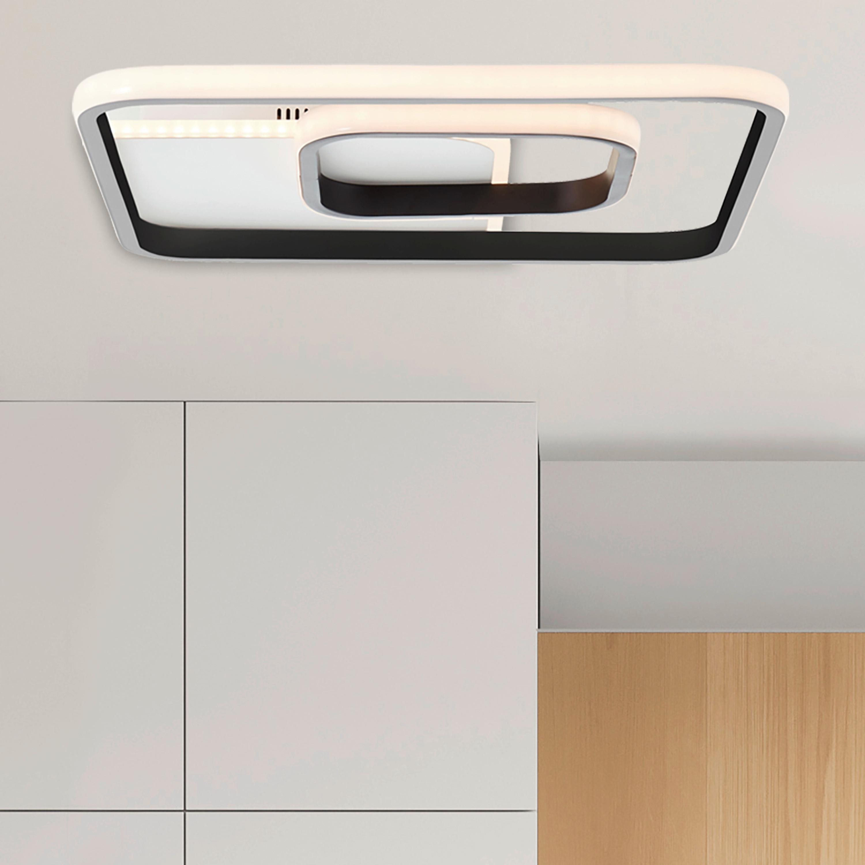 Led-deckenleuchte Merapi L: 40,4 Cm, 1-Flammig - Schwarz/Weiß, Design, Kunststoff/Metall (5,6/40,4/40,4cm) - Brilliant