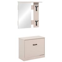 Garderobe Limone Beige B: 56cm - Beige, Design, Glas/Holzwerkstoff (56/180/24,5cm)