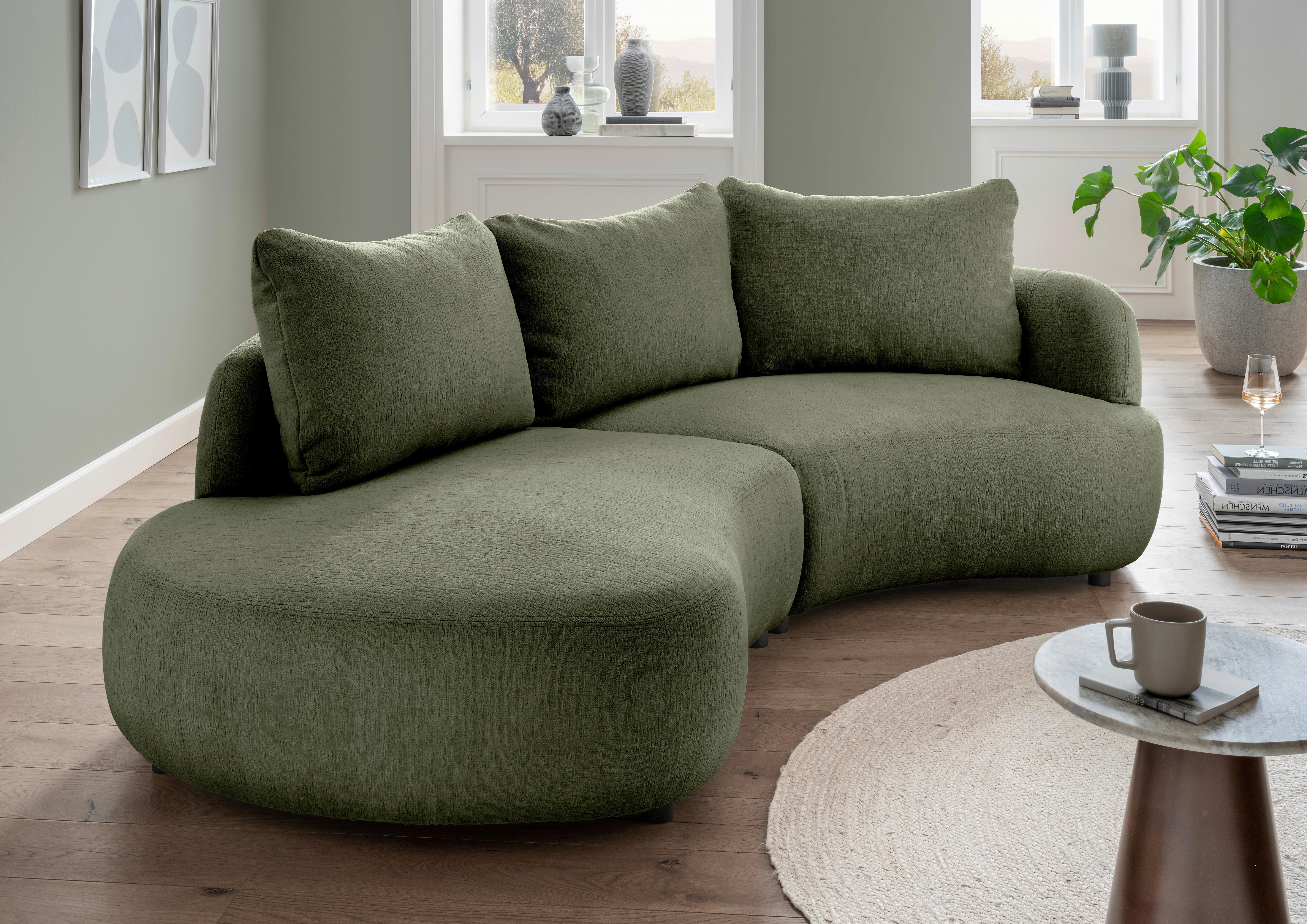 Ecksofa Doppo, Grün S: 250x139 cm - Schwarz/Grün, MODERN, Textil (250/139cm) - Livetastic