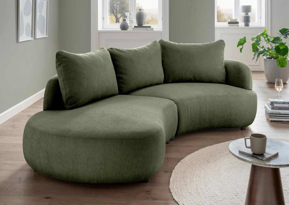 Ecksofa Doppo, Grün S: 250x139 cm - Schwarz/Grün, MODERN, Textil (250/139cm) - Livetastic