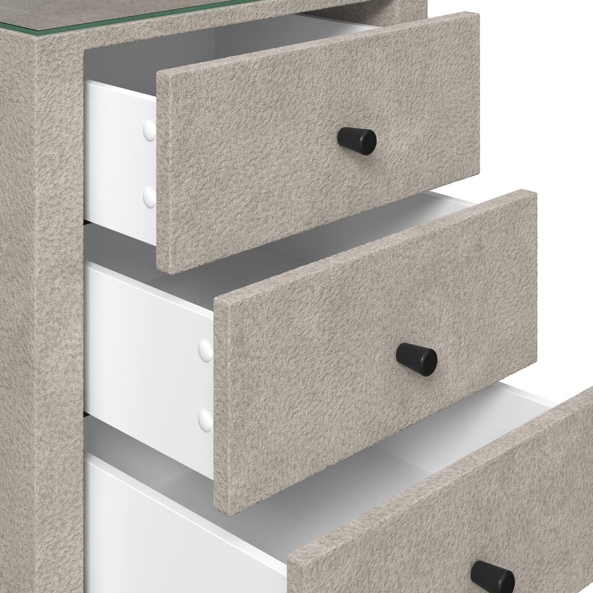 Nachtkästchen Elysia Naturfarben, B: 48cm - Naturfarben, Trend, Glas/Holz (48cm) - Luca Bessoni