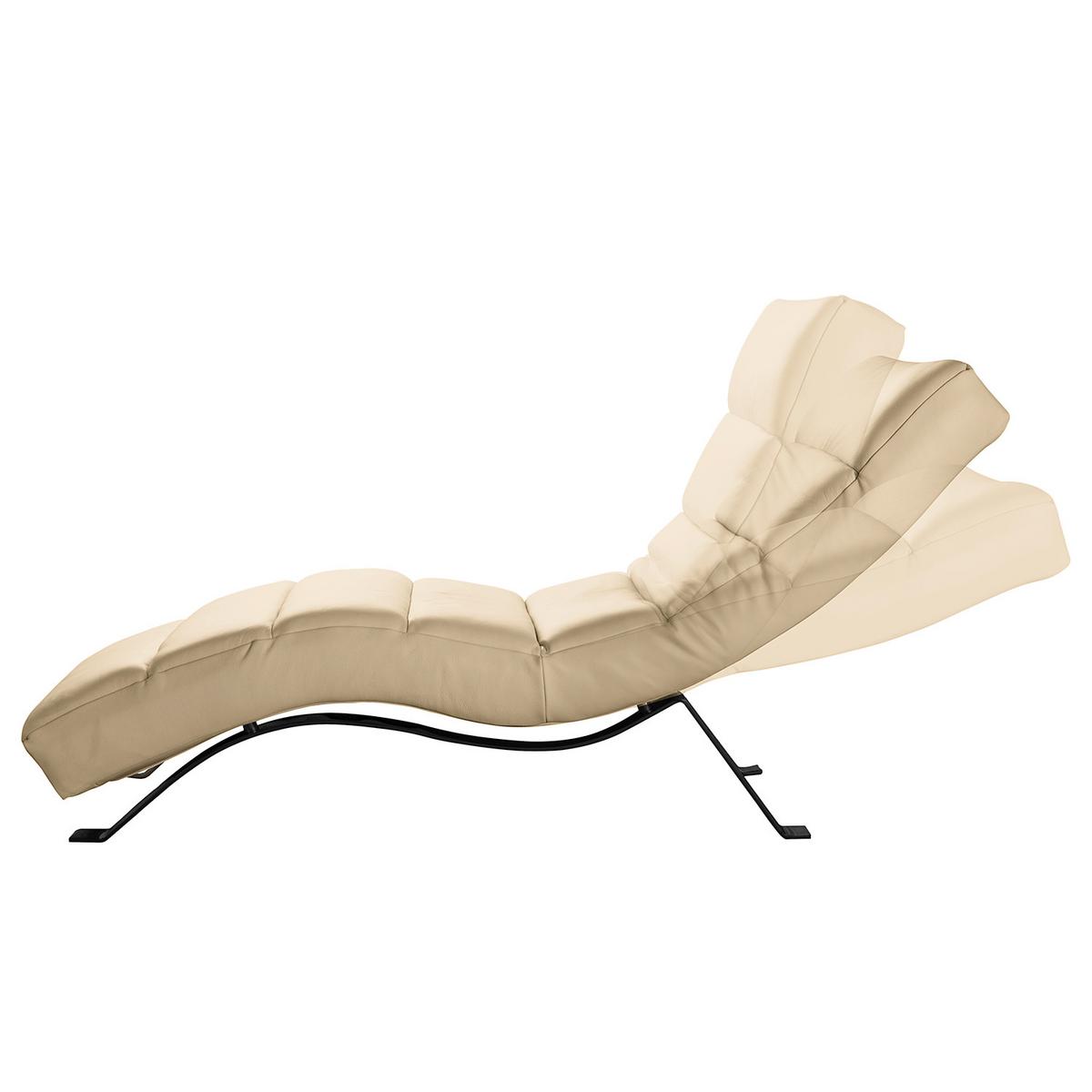 Relaxliege Swing Black Beige B: 65 Cm - Beige/Schwarz, Design, Leder (65/65-95/171cm) - Livetastic