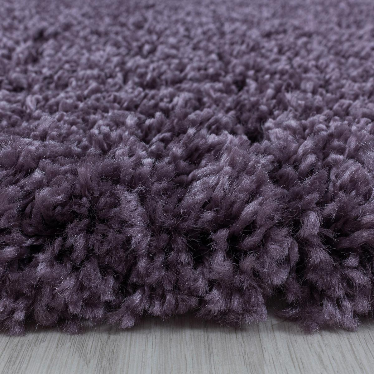 Hochflor Teppich Violett Naturfaser Sydney 80x150 cm - Violett, Basics, Textil (80/150cm)