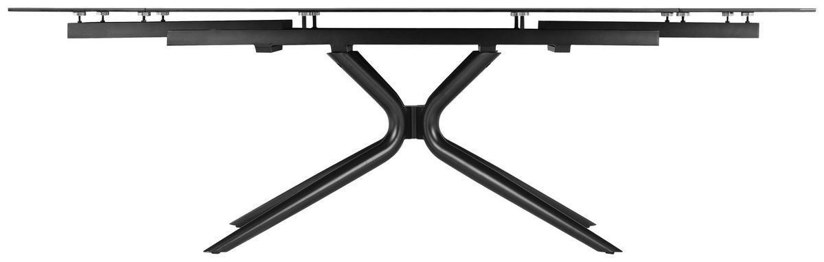 Esstisch Liana Grau/Schwarz L: 160-240 cm - Schwarz/Grau, MODERN, Glas/Keramik (160-240/90/76cm) - P & B