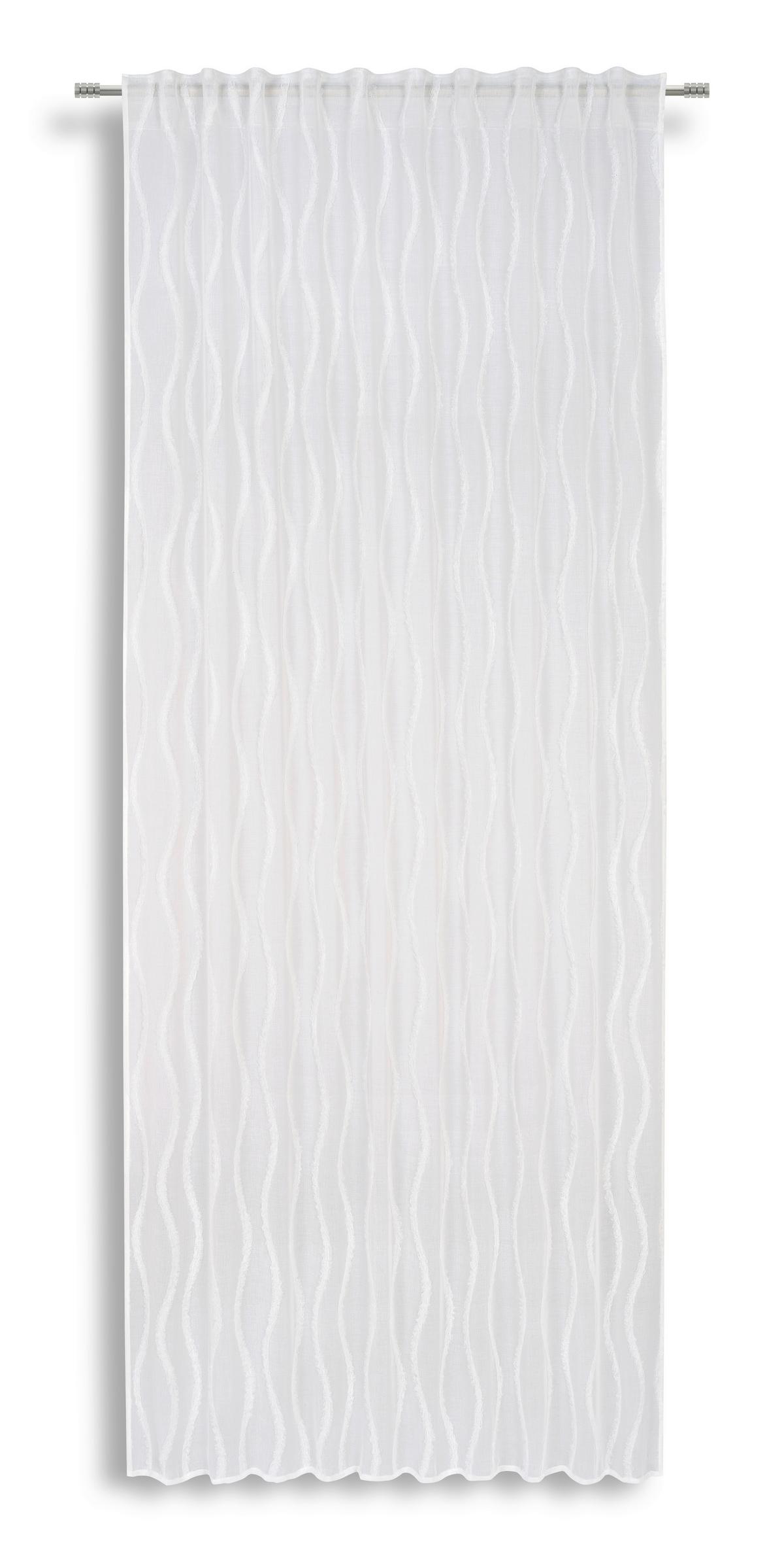 Vorhang mit Schlaufen und Band Elsa 140x245 cm Weiß - Weiß, MODERN, Textil (140/245cm) - Luca Bessoni