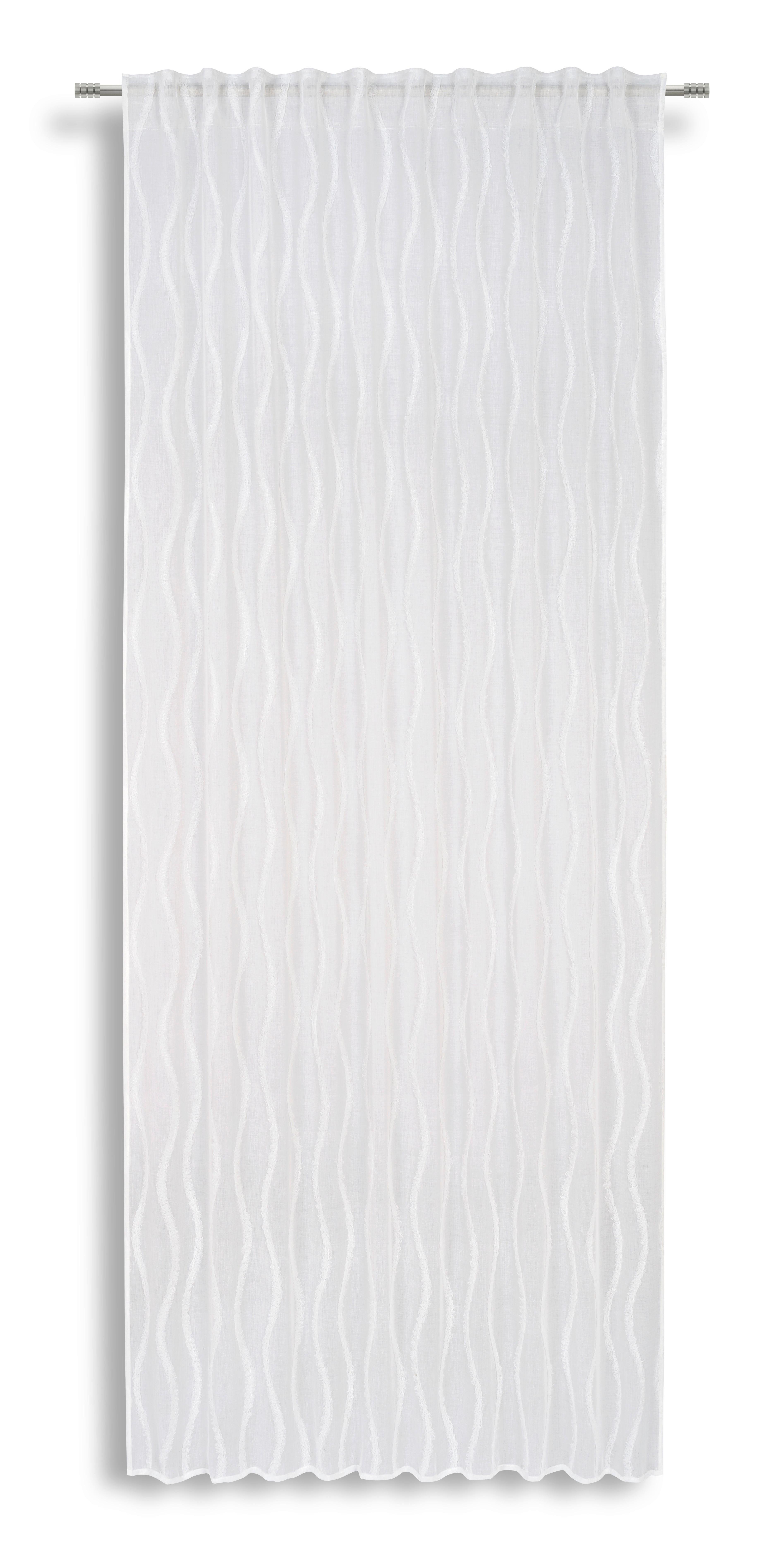 Vorhang mit Schlaufen und Band Elsa 140x245 cm Weiß