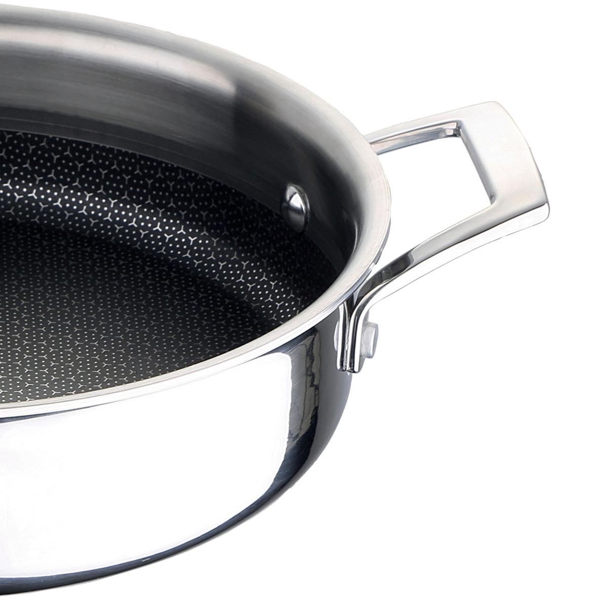 Servierpfanne Hi-Tech 3 Ø 30 cm, Edelstahl - Edelstahlfarben/Schwarz, Basics, Metall (39/30/10cm) - Masterpro