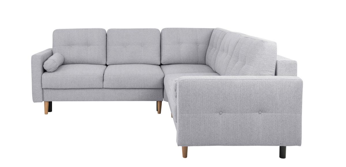 Ecksofa Noret, Hellgrau S: 242x242 Cm - Buchefarben/Hellgrau, Design, Textil (242/242cm) - MID.YOU
