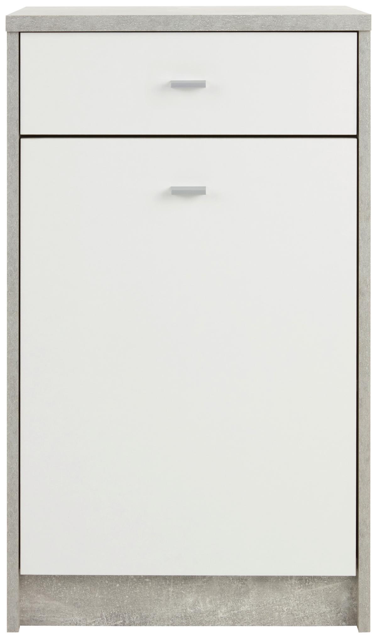 Kommode B: 50 cm 4-You New Beton Optik/Weiß - Weiß/Grau, MODERN, Holzwerkstoff (50/85,4/34,6cm)