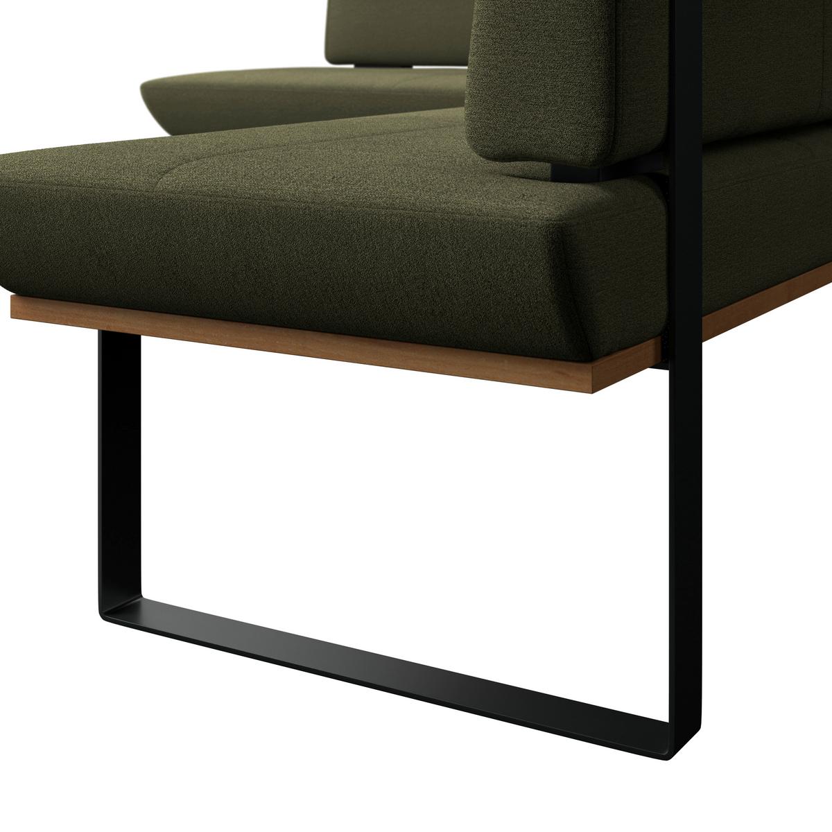 Eckbank Tristan Webstoff grün, S:175x225cm - Schwarz/Grün, MODERN, Holz/Textil (175/225cm) - James Wood