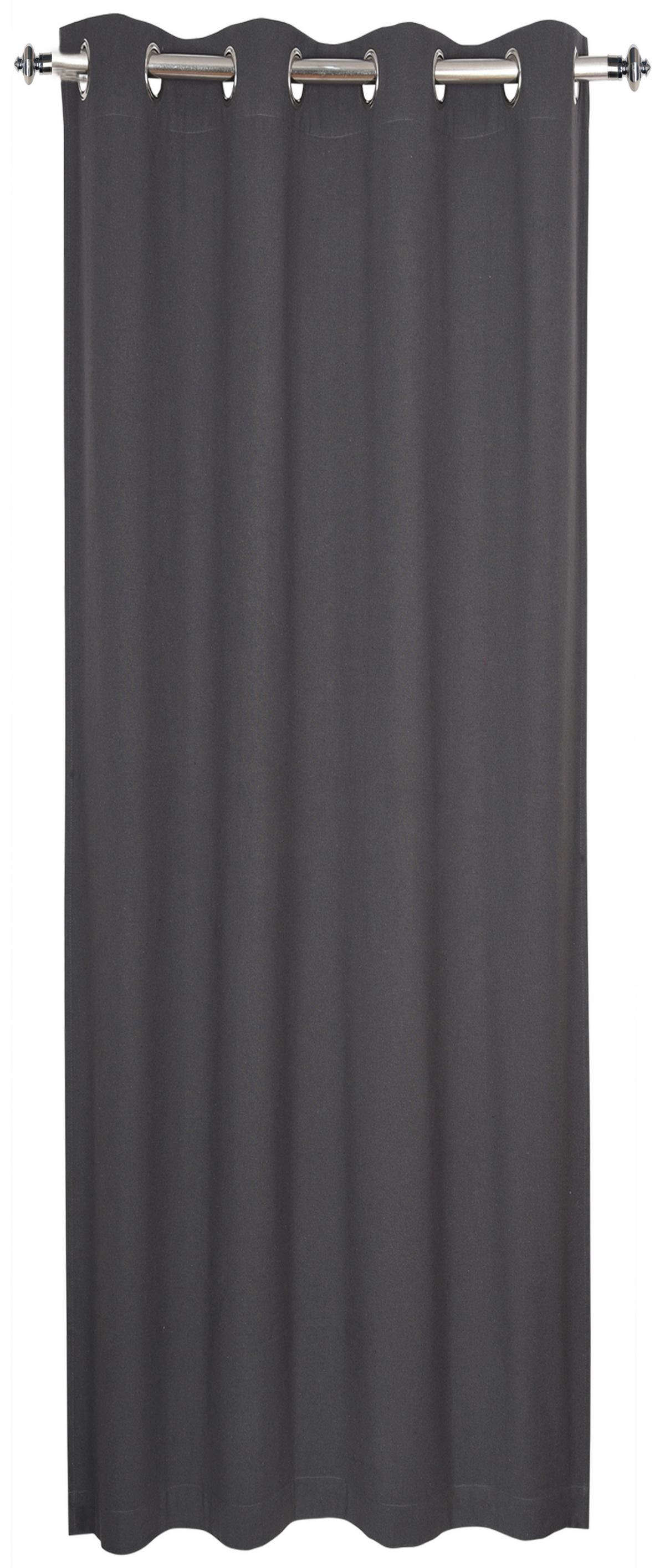 Vorhang Mit Ösen Greta 140x245 cm Grau/Silberfarben - Grau, MODERN, Textil (140/245cm) - Luca Bessoni