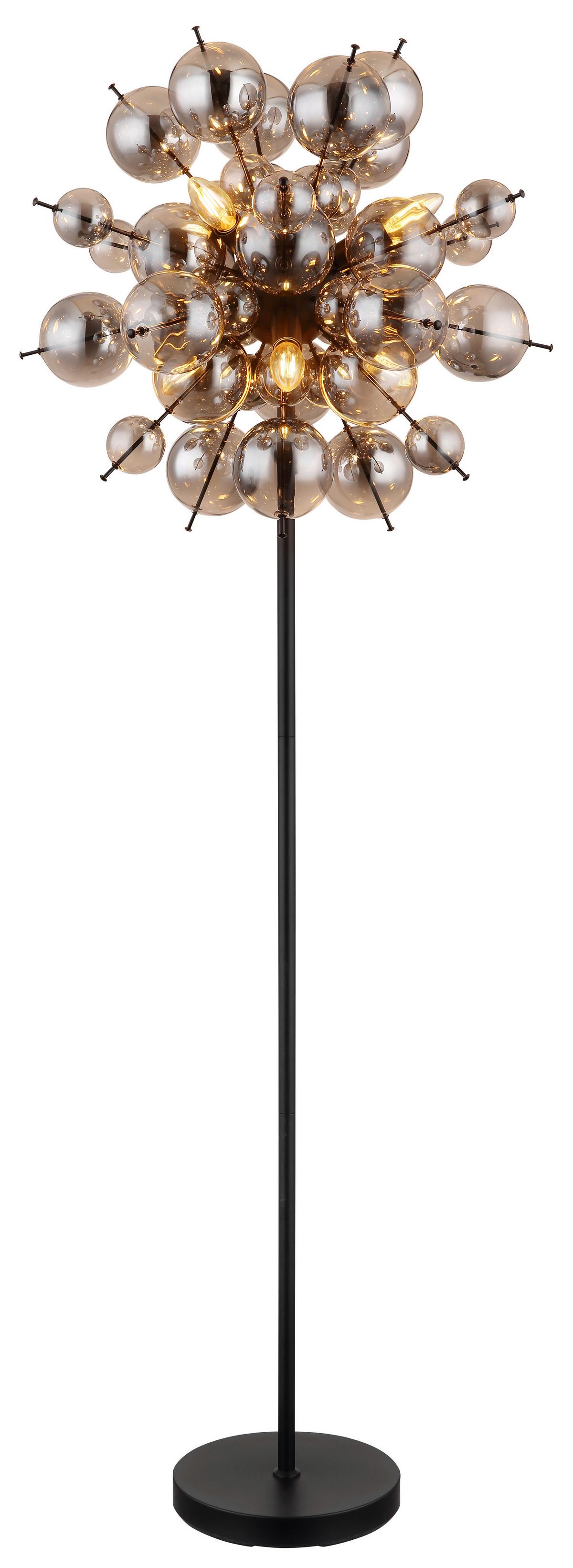 STOJACÍ LAMPA SHAE - černá, Moderní, kov/sklo (55/120cm)