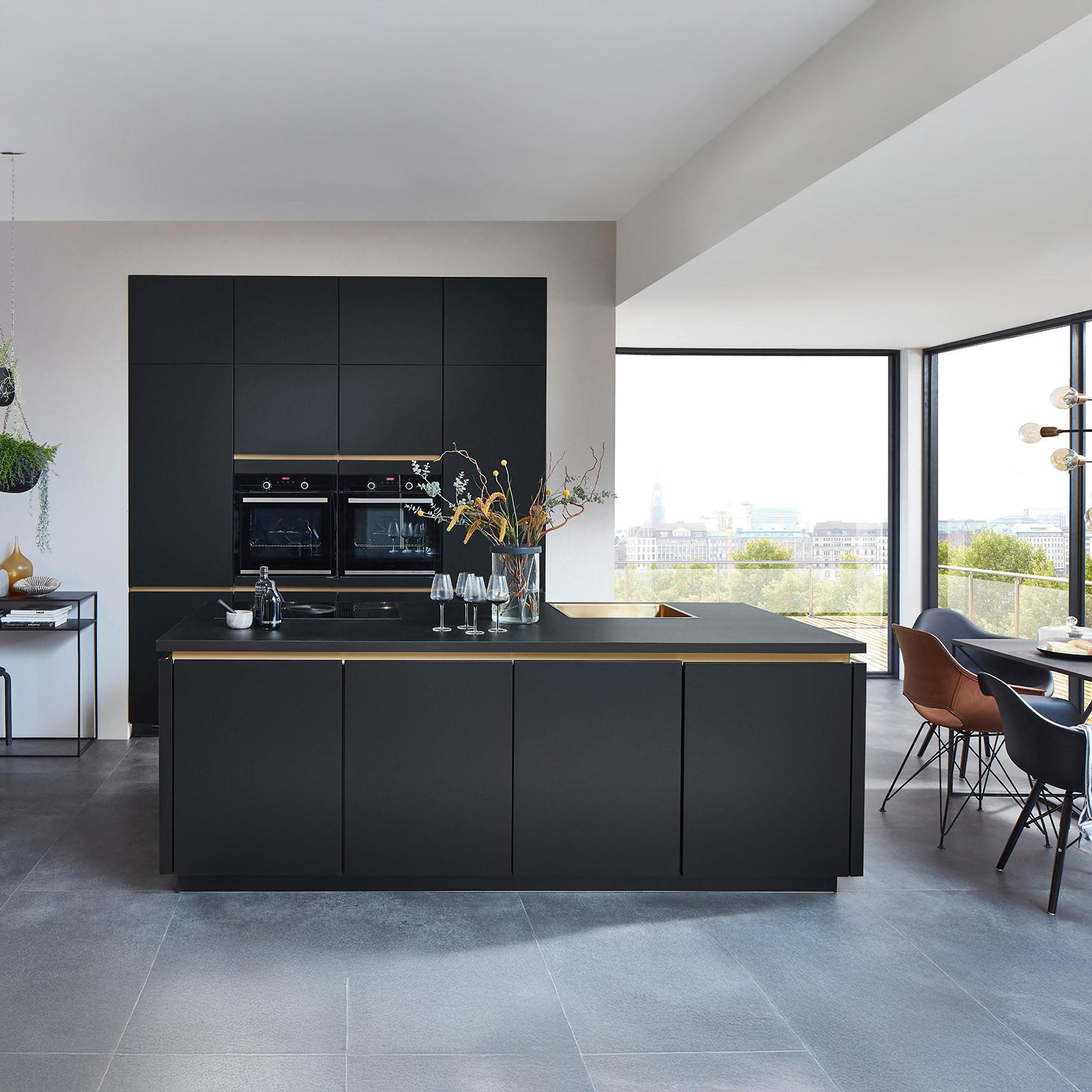 Einbauküche Toronto Frei Planbar Modern, Grifflos - MODERN, Holzwerkstoff - Vertico