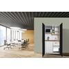 Schrankküche Mit Mikrowelle + Kühlschrank 104cm Weiß/schwarz - Schwarz/Weiß, MODERN, Holzwerkstoff/Metall (104/193/67cm) - Respekta