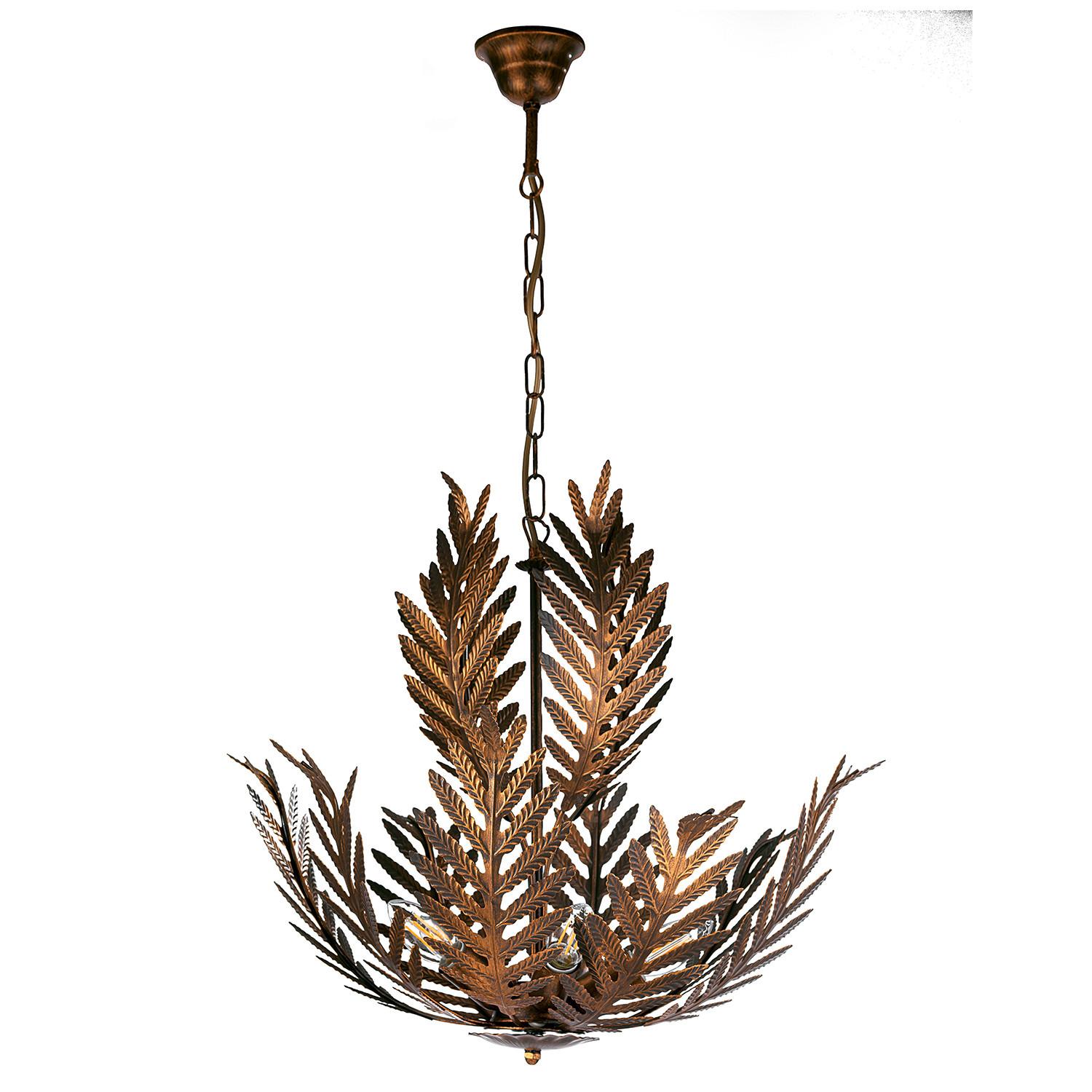 Hängeleuchte 4996/5b - Bronzefarben, Natur, Metall (55/105cm)