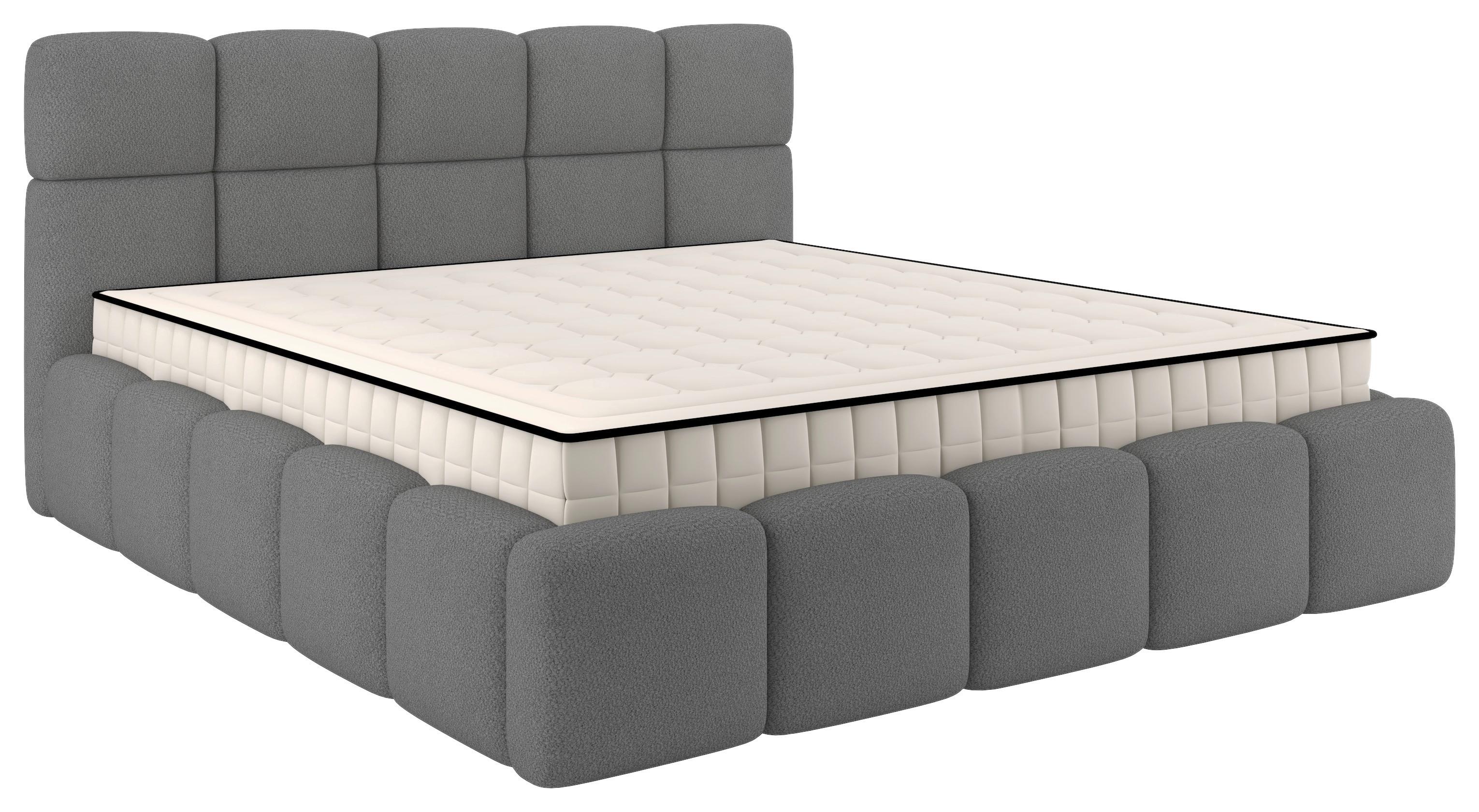 Polsterbett Cloudy Mit Matratze Grau, Lf: 160x200 Cm - Grau, Trend, Holz/Holzwerkstoff (160/200cm) - Luca Bessoni