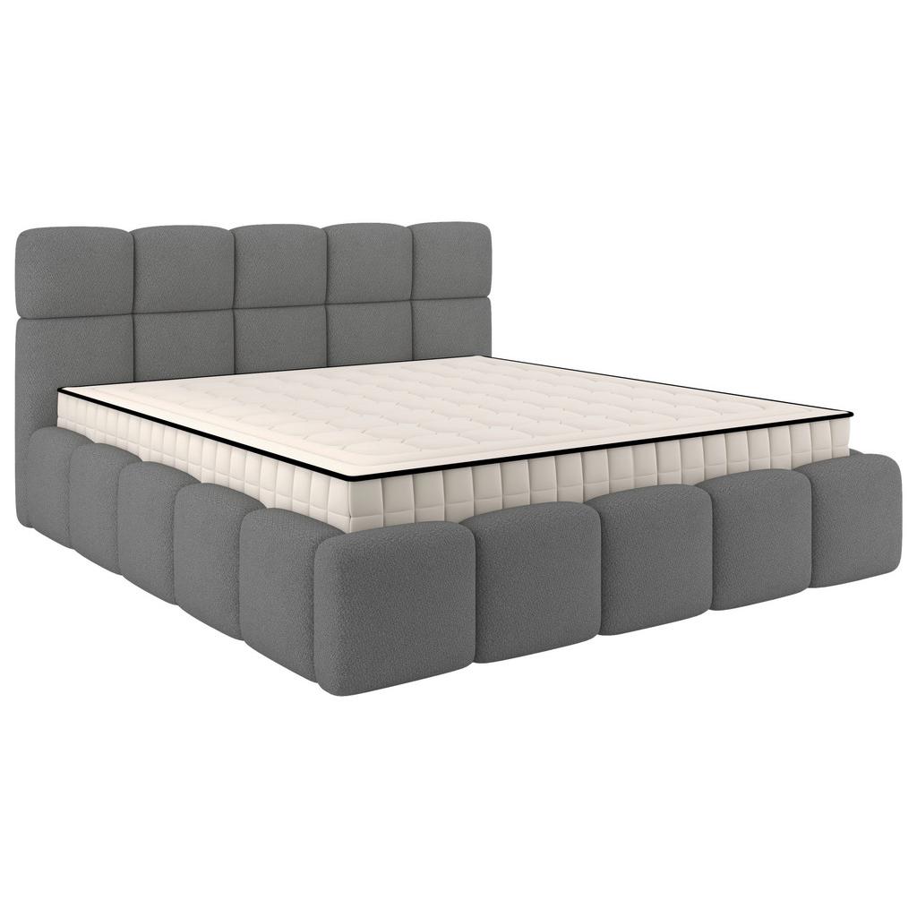 Polsterbett Cloudy Mit Matratze Grau, Lf: 160x200 Cm