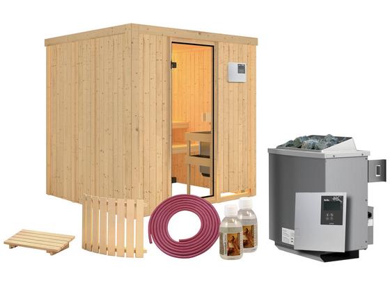 Sauna Cassis mit externer Steuerung - Naturfarben, MODERN, Holz (196/198/196cm) - Karibu Sauna Cassis mit externer Steuerung - Naturfarben, MODERN, Holz (196/198/196cm) - Karibu