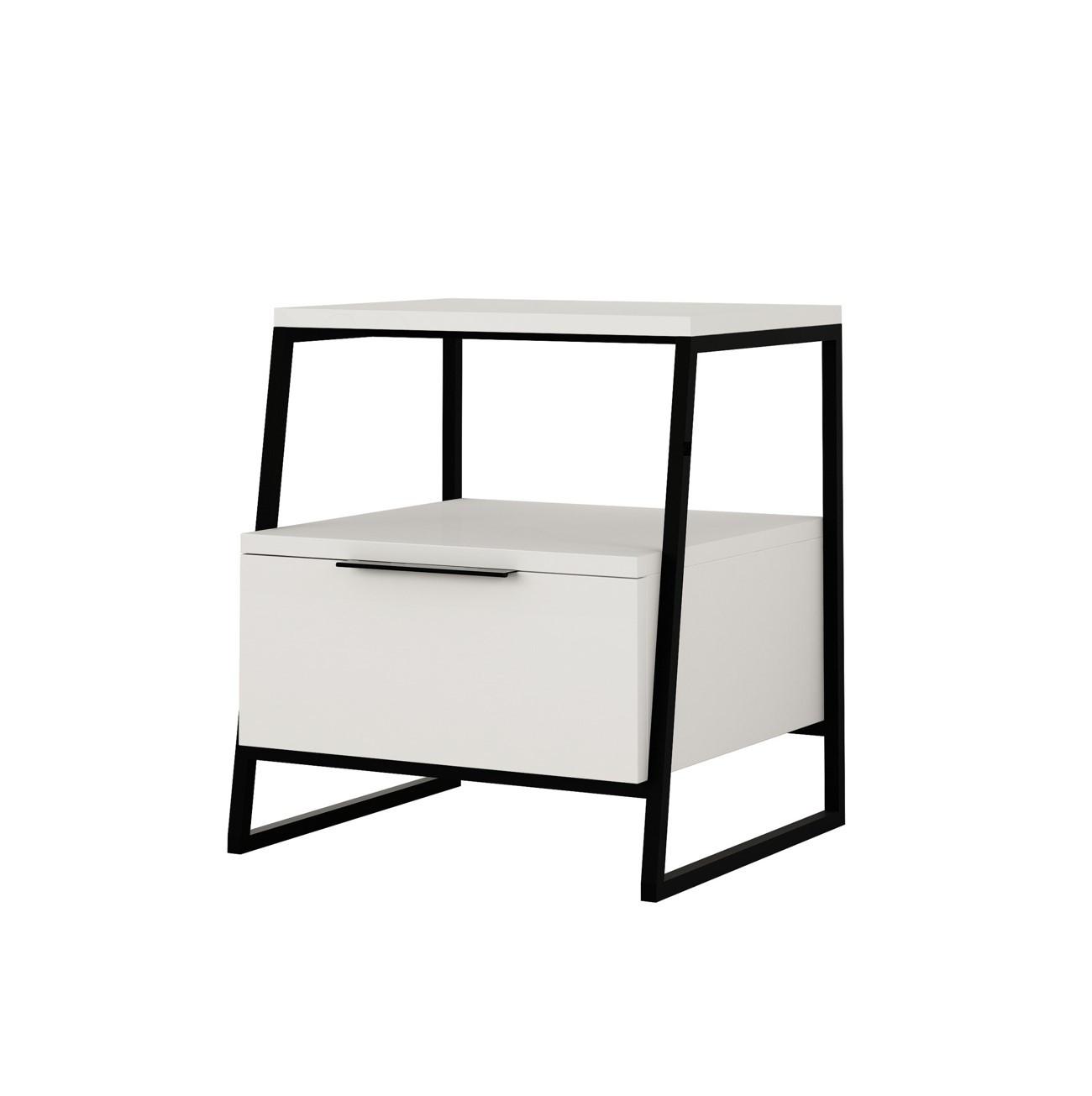 Beistelltisch Pal Beistelltisch - Weiß, Design, Holzwerkstoff (45/40/50cm) - Livetastic