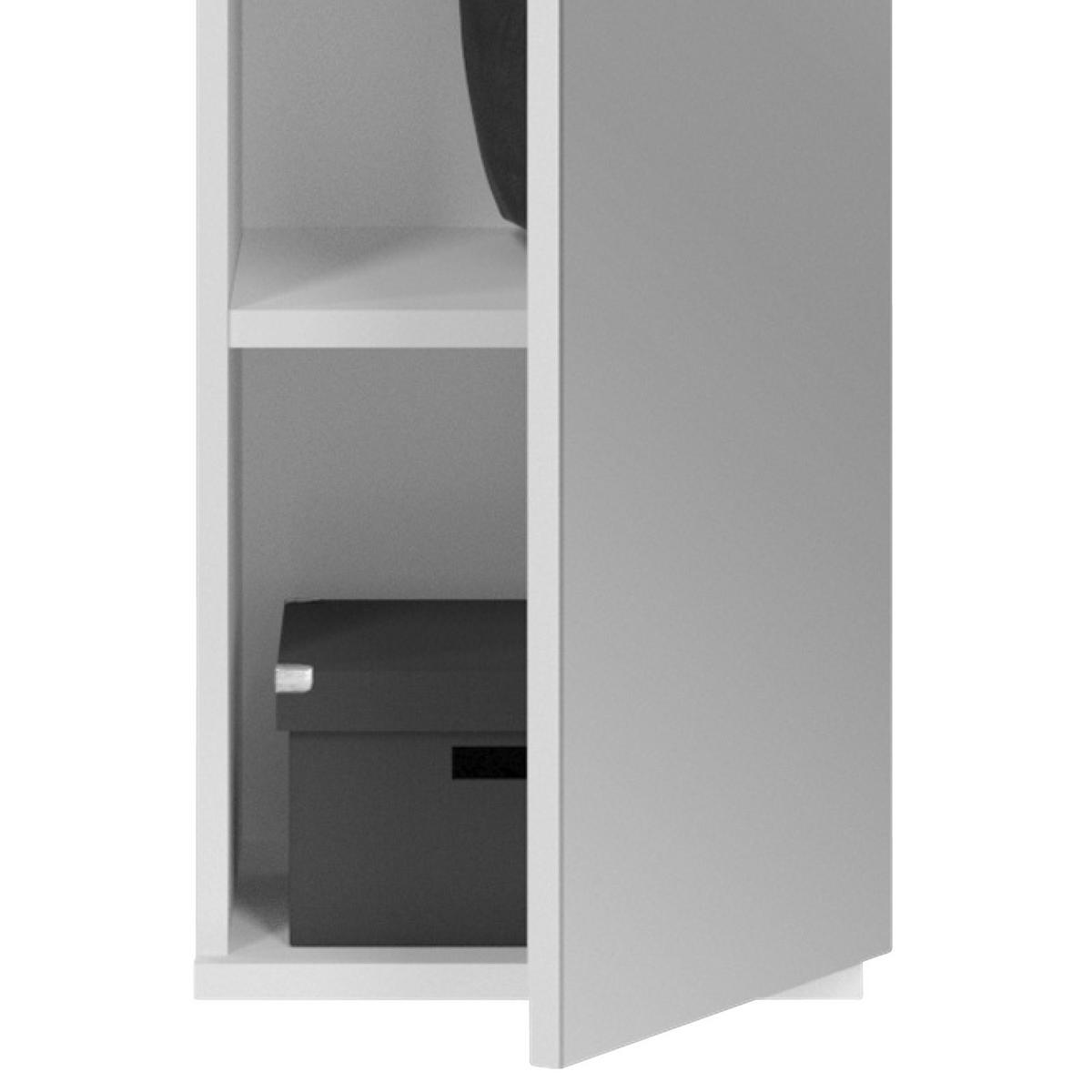 VÍCEÚČELOVÁ SKŘÍŇ PROJEKT X - bílá/černá, Moderní, kov/kompozitní dřevo (32,5/193/37cm) - MID.YOU