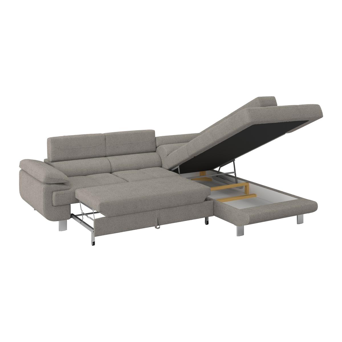Ecksofa Savona - Graubraun, MODERN, Textil (270/230cm) - Ondega