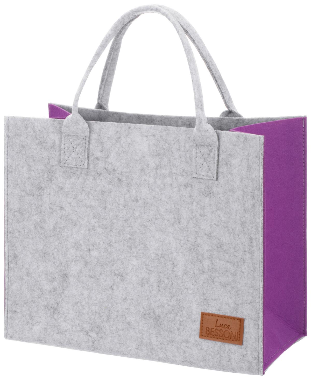Handtasche Samira - Lila/Grau, KONVENTIONELL, Textil (35/20/30cm) - Luca Bessoni