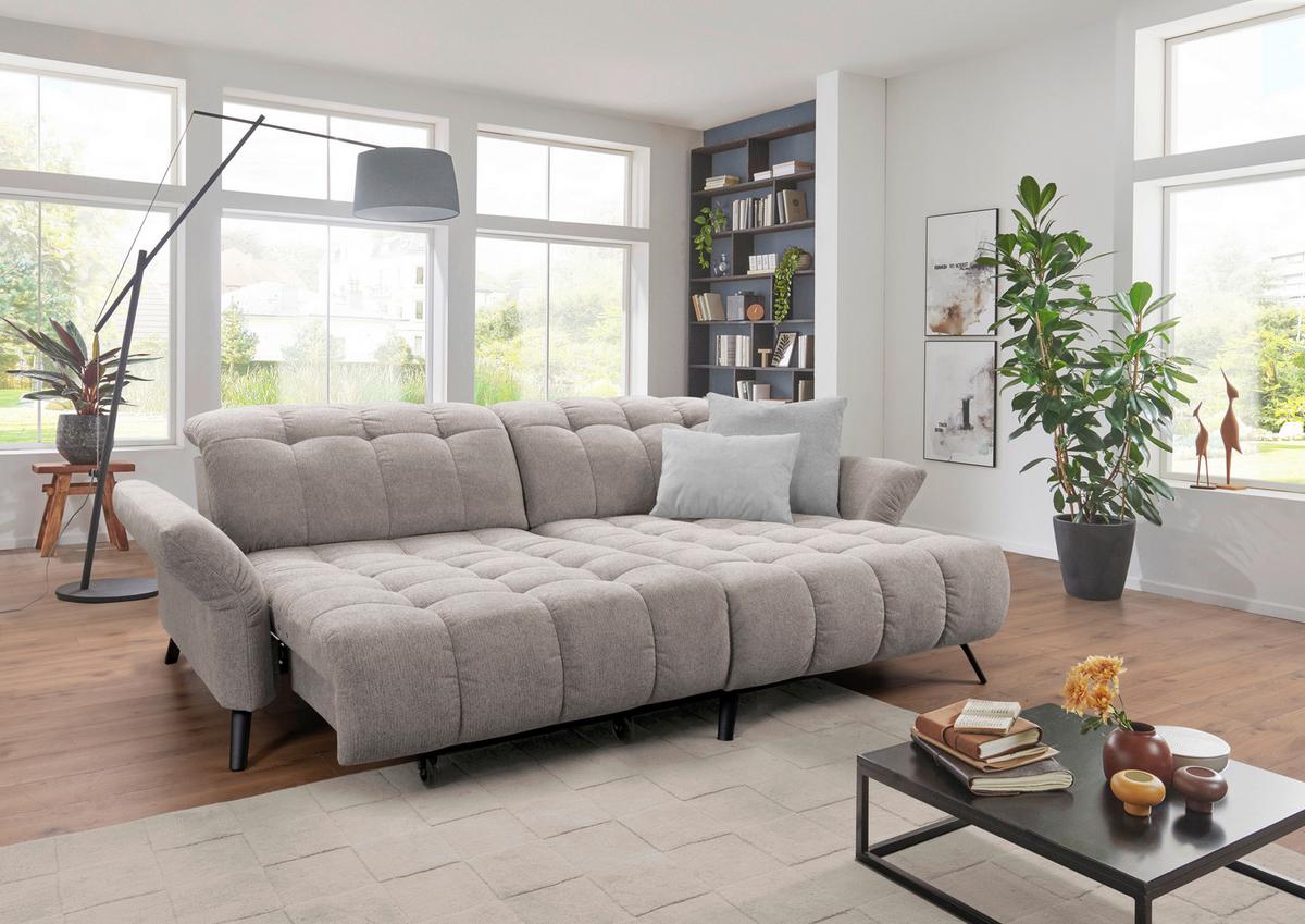 Ecksofa Coast Silberfarben B: 244-270 Cm - Silberfarben/Schwarz, KONVENTIONELL, Holzwerkstoff/Textil (244-270/87-104/173cm)