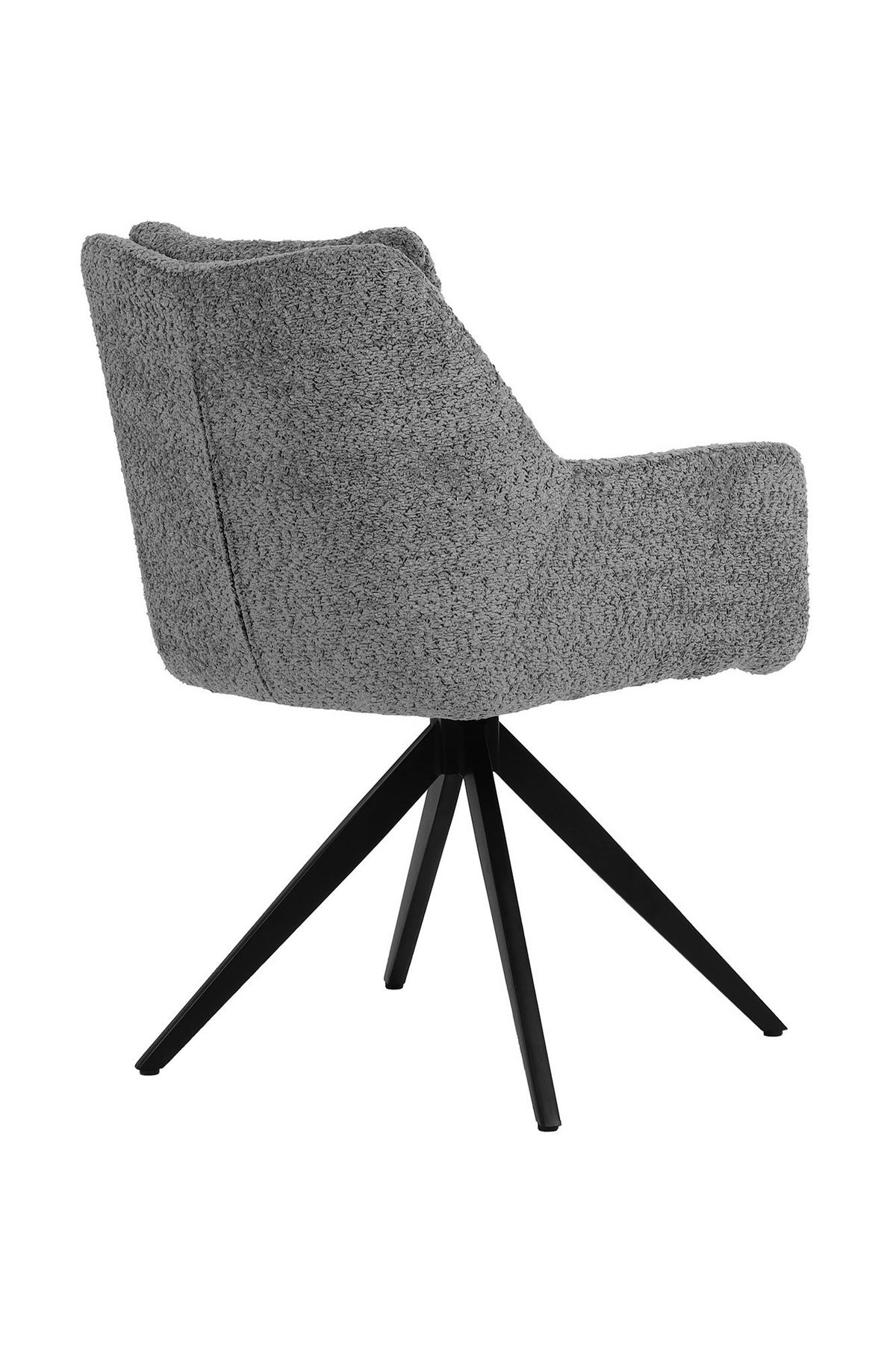 ARMLEHNSTUHL Schwarz/Grau B: 65,5cm - Schwarz/Grau, MODERN, Textil/Metall (65,5/84,5/66cm) - MID.YOU
